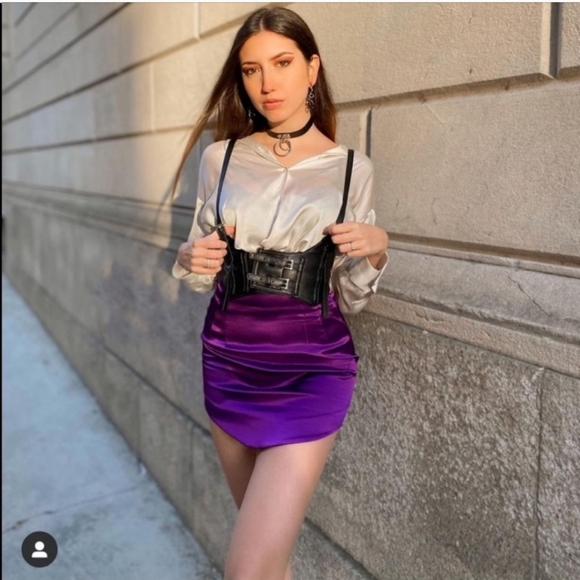 Zara * Bloggers Favorite Mini Purple Skirt - Picture 9 of 16